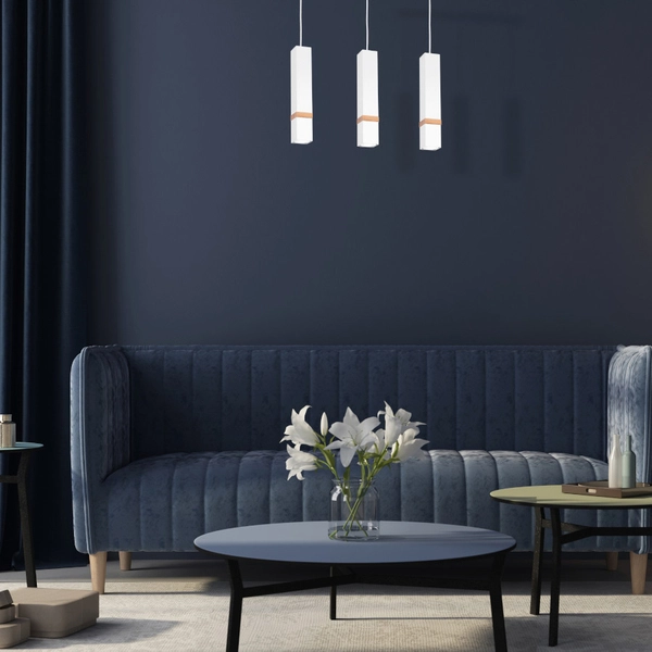 LAMPA wisząca VIDAR MLP5409 Milagro prostokatna OPRAWA metalowy ZWIS skandynawski na listwie biały