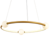 Loft LAMPA wisząca LOZANNA PND-20112035-1A-GD Italux okrągła OPRAWA metalowa LED 36W 3000K zwis kule brąz antyczny białe