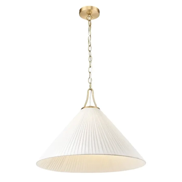 Lampa wisząca art deco PROVIDENCE biała złota metalowa łańcuchowa E27 1p P01521BR-WH