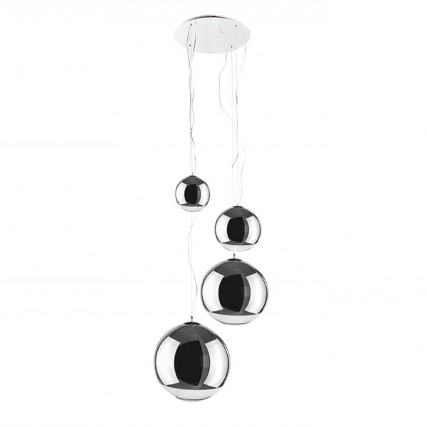 Kaskada lampa wisząca Silver Ball 5-punktowy zwis chrom