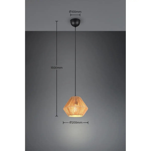 Lampa wisząca ekologiczna LUCILLE R36111026 do salonu czarny brązowy