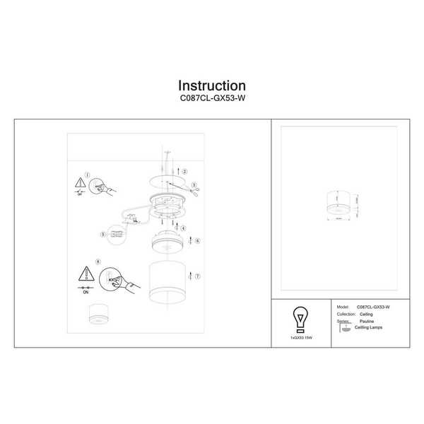 Okrągła lampa sufitowa Pauline C087CL-GX53-W Maytoni IP44 do sypialni biały