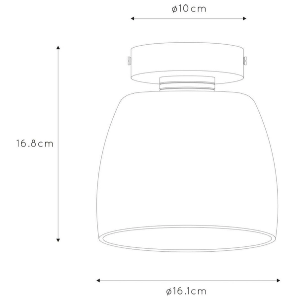 Łazienkowa LAMPA sufitowa TYLER 30164/01/02 Lucide szklana OPRAWA skandynawska IP44 mosiądz przydymiona