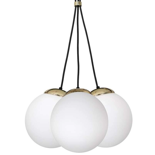 Loftowa LAMPA wisząca SPARTA MLP6499 Milagro okrągła OPRAWA szklany ZWIS kaskada biała złota