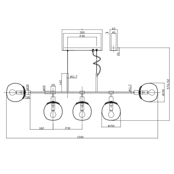 Modernistyczna LAMPA wisząca ERICH MOD221-PL-05-N Maytoni metalowa OPRAWA szklane kule ZWIS molekuły nikiel
