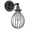 Kinkiet LAMPA ścienna LESTO MBM-2676/1 BK Italux metalowa OPRAWA druciana klatka czarna