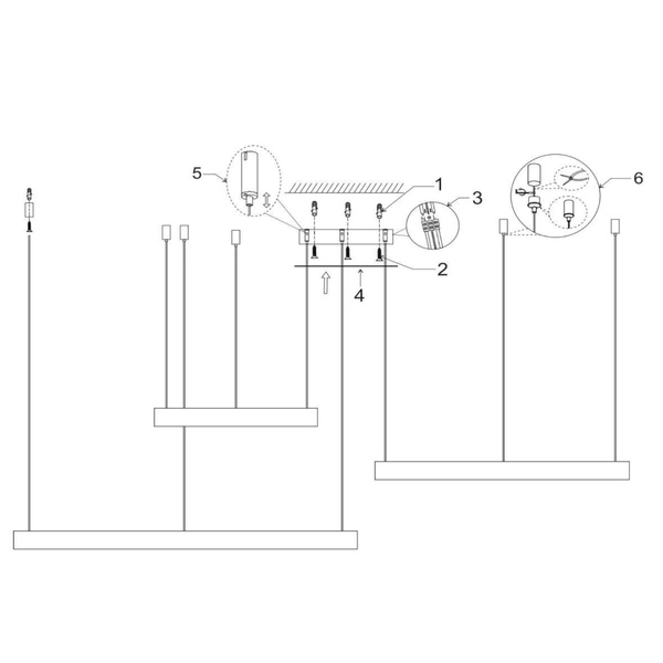 Nowoczesna lampa wisząca Vidal do pokoju LED 120W 2700K czarna