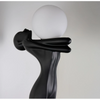 Stojąca lampa człowiek HESTIA czarna biała AZ6787 1xE27 kulista