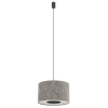 Abażurowa lampa wisząca LAGO 11673 nad wyspę okrągła szara