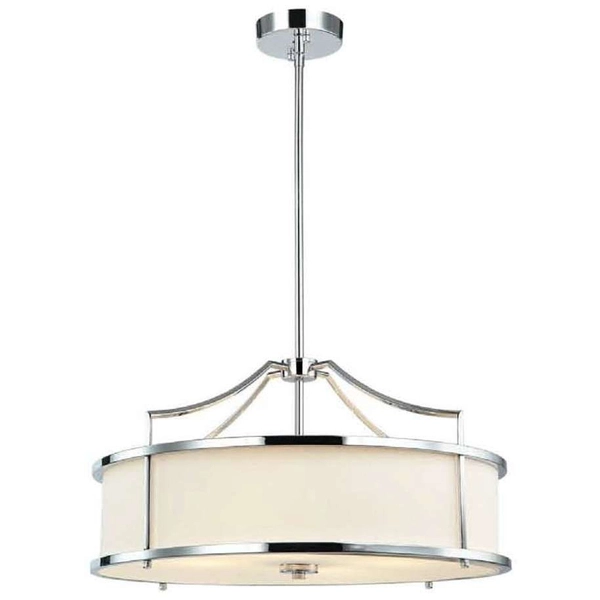 LAMPA wisząca Stanza Cromo M Orlicki Design okrągła OPRAWA w stylu klasycznym abażurowa kremowa chrom