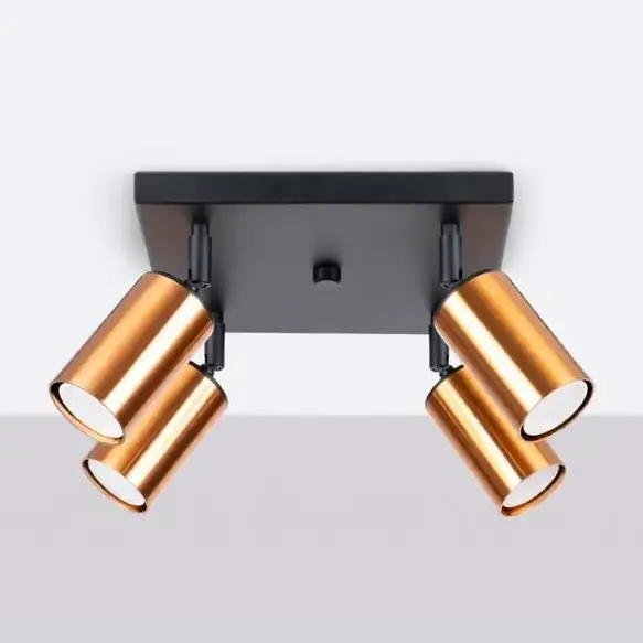 Plafoniera sypialniana Winx SL.1378 z regulacją rurki miedziane czarne