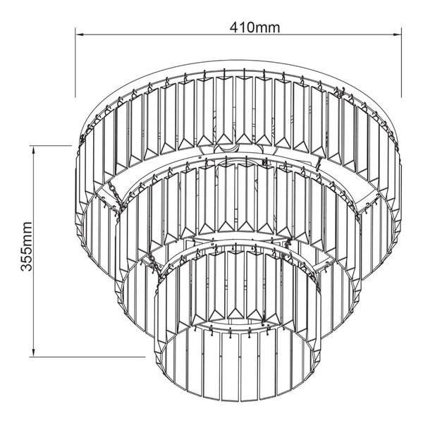 Kryształowa Lampa sufitowa Tifanny P17127-4-BK przezroczysty czarny