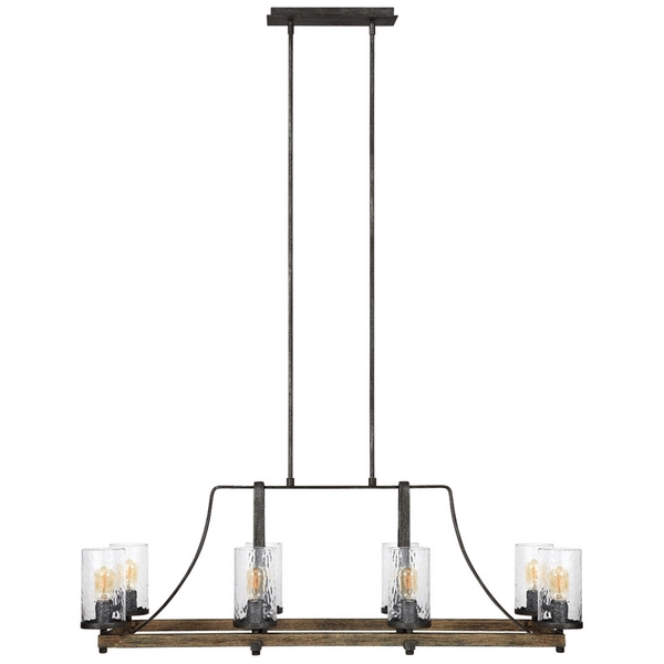 Lampa wisząca podłużna QN-ANGELO8-ISLE drewniana czarna