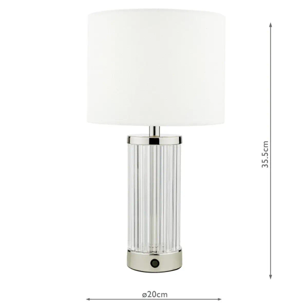 Szklana stołowa lampa Enrico ENR4138 LED 2,4W 3000K nikiel