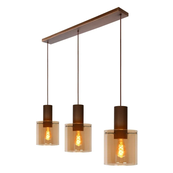 Lampa zwis nad wyspę TOLEDO 74405/03/62 Lucide miedziana bursztynowa
