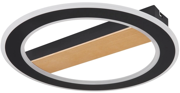 Lampa sufitowa okrągła Mattia 67268-30 LED 30W 3000K czarna drewno