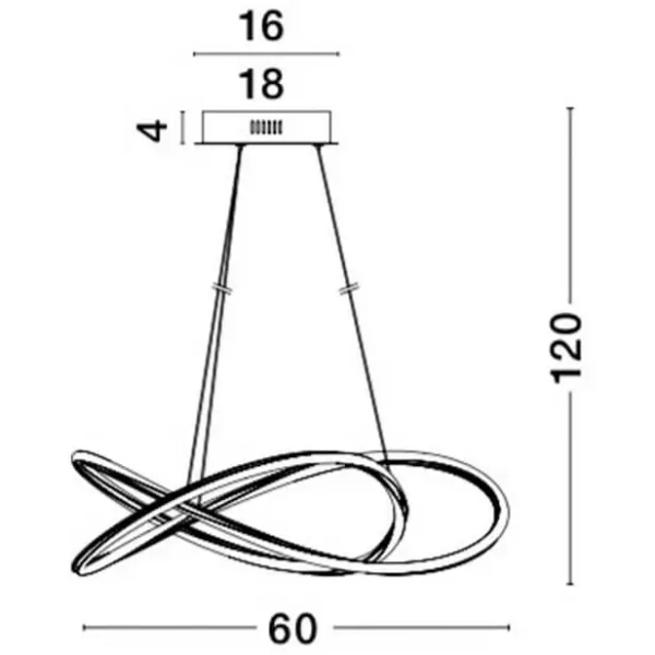 Wisząca lampa jadalniana Lules LE41677 wstęga LED 50W srebrna outlet