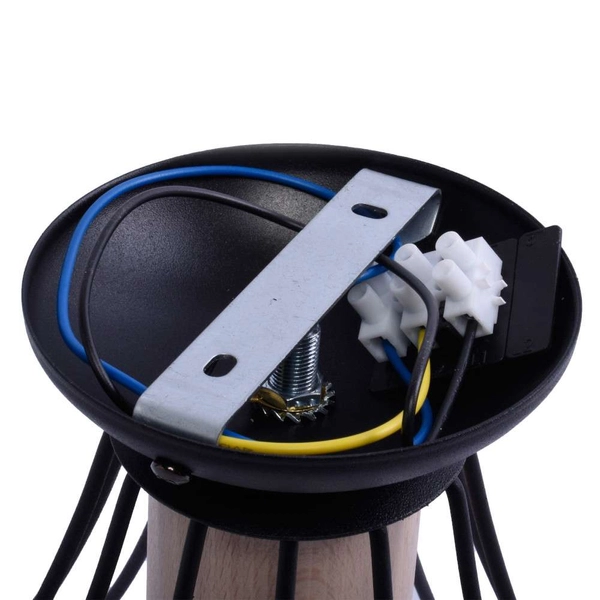 Druciana LAMPA sufitowa WILL MLP4189 Milagro natynkowa OPRAWA plafon metalowa klatka drewno czarna