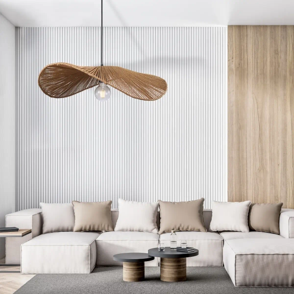 Wisząca lampa bambusowa Capri 329127 nad wyspę eco beżowa