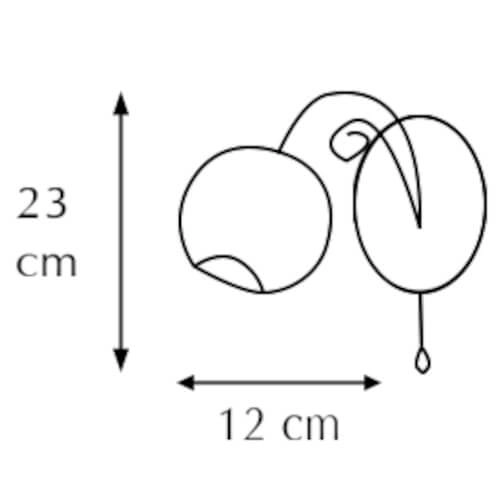 Vintage kinkiet 8957/1 8C z włącznikiem sznurkowym chrom