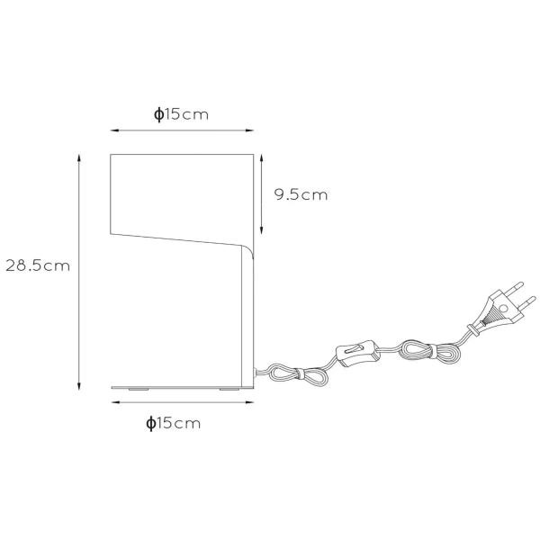 Lampka nocna na stolik Knulle 45504/01/36 Lucide metalowa szara