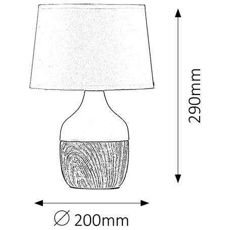 Stojąca LAMPA stołowa YVETTE 4370 Rabalux abażurowa LAMPKA biurkowa skandynawska drewno buk beżowa biała