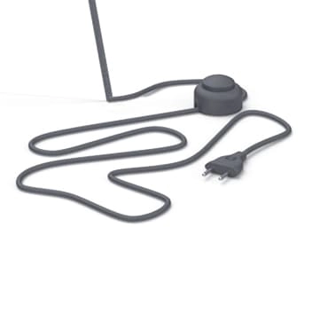 Podłogowa lampa na trójnogu Cadilac 7992 Nowodvorski z abażurem szara