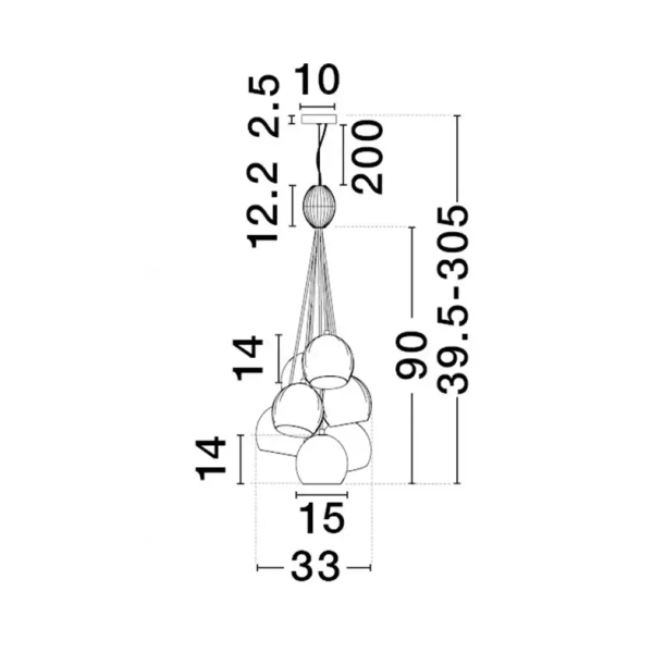 Lampa wisząca do salonu LOREVIO LE45260 szklana multkikolor