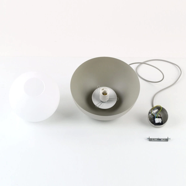 Lampa wisząca nad stół Bono 10274 kula do sypialni beżowa biała