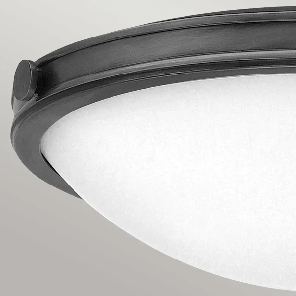 Sufitowa lampa na korytarz Collier HK-COLLIER-F-M-BX okrągła biała czarna