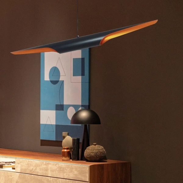 Podwieszana lampa belka Black tube ST-0502-1 Step czarna złota