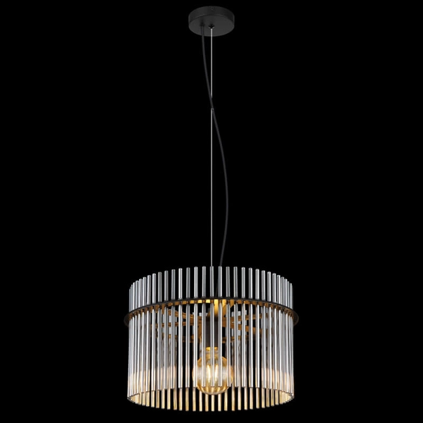 Loftowa lampa wisząca GORLEY 15698H ze szkła przydymiona czarna