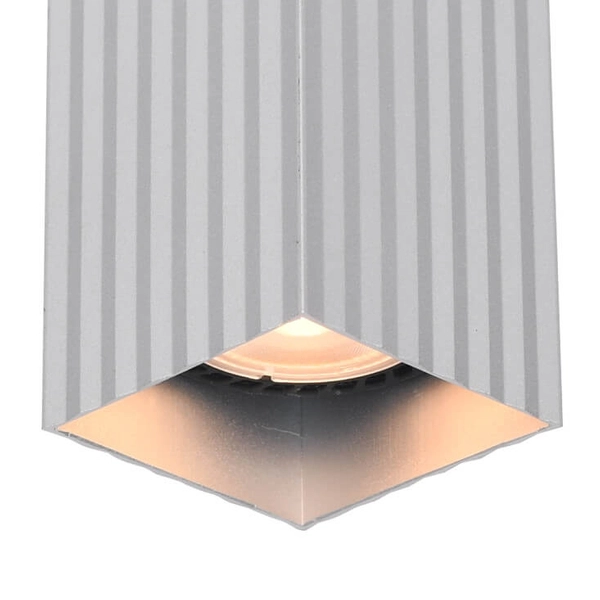 Prostokątna lampa nasufitowa Tecno CLN-37492-S-ALU Italux do holu srebrna