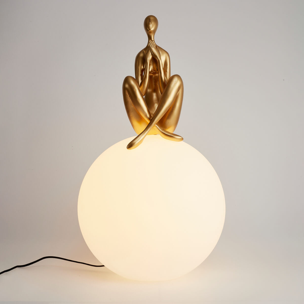Stołowa lampka do sypialni WOMEN ST-6022-C gold Step okrągła kulista biała złota