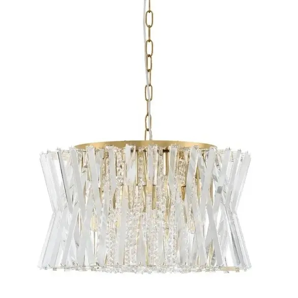 Lampa wisząca glamour MELUNTO LE45152 kryształki do salonu złota