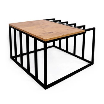 Stolik kawowy Kaja Home KS-27 STOLIK industrialny metalowy drewniany czarny