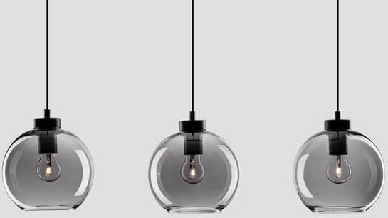 Czarna lampa wisząca Repos szklane kule na listwie loft