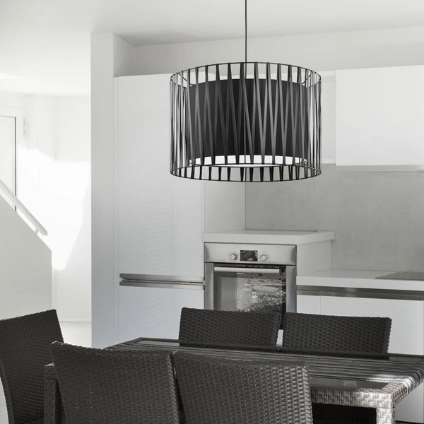 Salonowa lampa wisząca Harmony 1655 TK Lighting abażur z tkaniny czarna