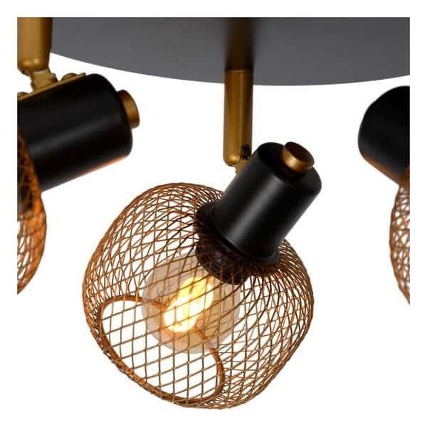 Regulowana LAMPA sufitowa MAREN 77978/13/02 Lucide plafon OPRAWA metalowa reflektorki loftowe mosiądz złote