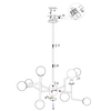 LAMPA sufitowa ERICH MOD221-PL-08-G Maytoni modernistyczna OPRAWA plafoniera molekuły szklane kule miedziana