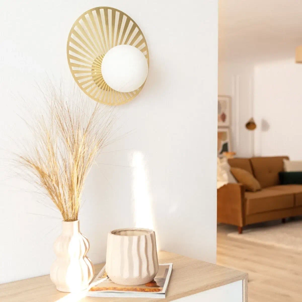 Kulisty kinkiet ścienny Milano ABR-KG-G9 Abruzzo szkło złoty biały