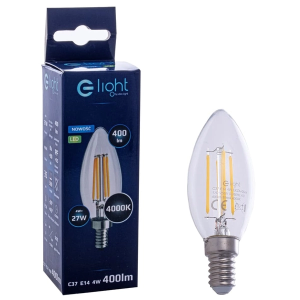 Żarówka świecznka EKZF0964 Eko-light E14 LED 4W 470lm szklana neutralna