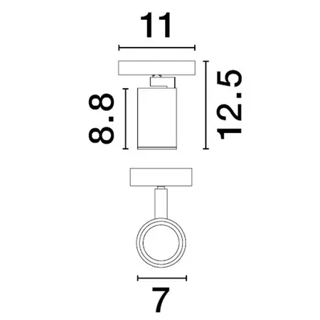 Regulowana lampa sufitowa LUNBIRA LE45657 tubka metalowa biała