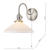 Ścienna lampa ceramiczna Hadano HAD0761-10 żebrowana chrom biały