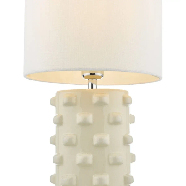 Abażurowa lampa na stół Georgina GEO422 ceramiczna tuba biały