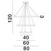 Potrójna lampa zwisowa Irun LE43301 LED 108W 3000K ringi czarna biała