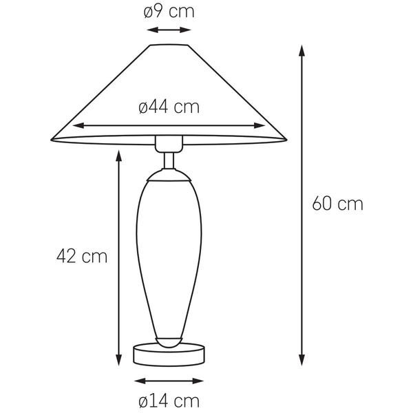 Szklana LAMPA stołowa REA 40602102 Kaspa abażurowa LAMPKA nocna czarna