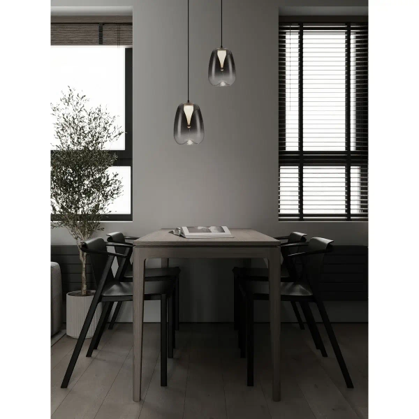 Szklana lampa wisząca JAREVIA LE45121 LED 3W 3000K do jadalni szara