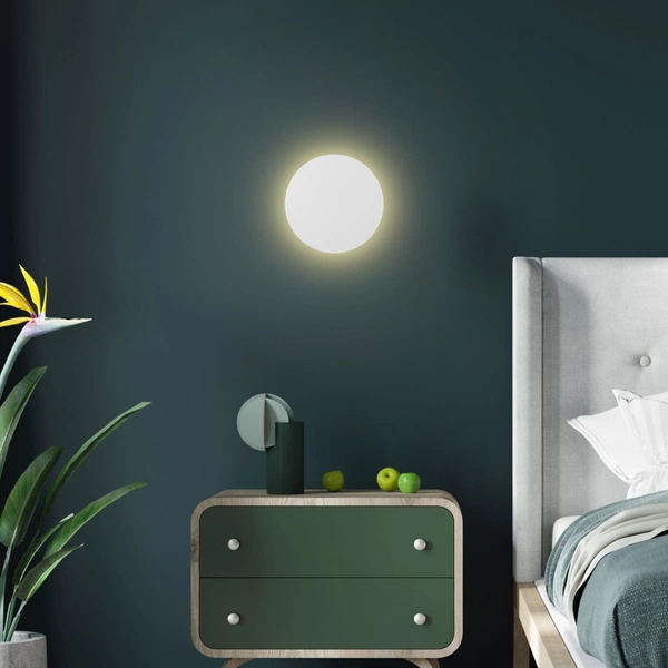 Kinkiet okrągły do sypialni Luna 6009 TK Lighting księżyc metalowy biały