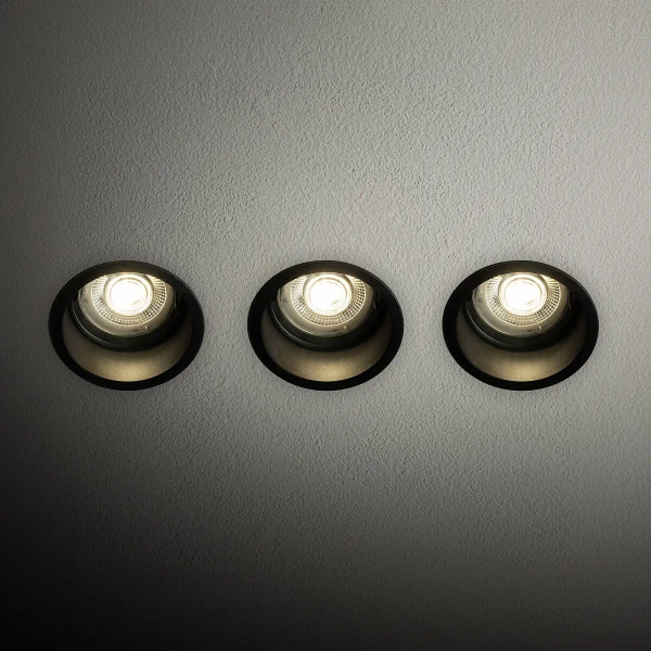 Sufitowe oczka wpustowe do salonu CUP 10794 3 sztuki czarne